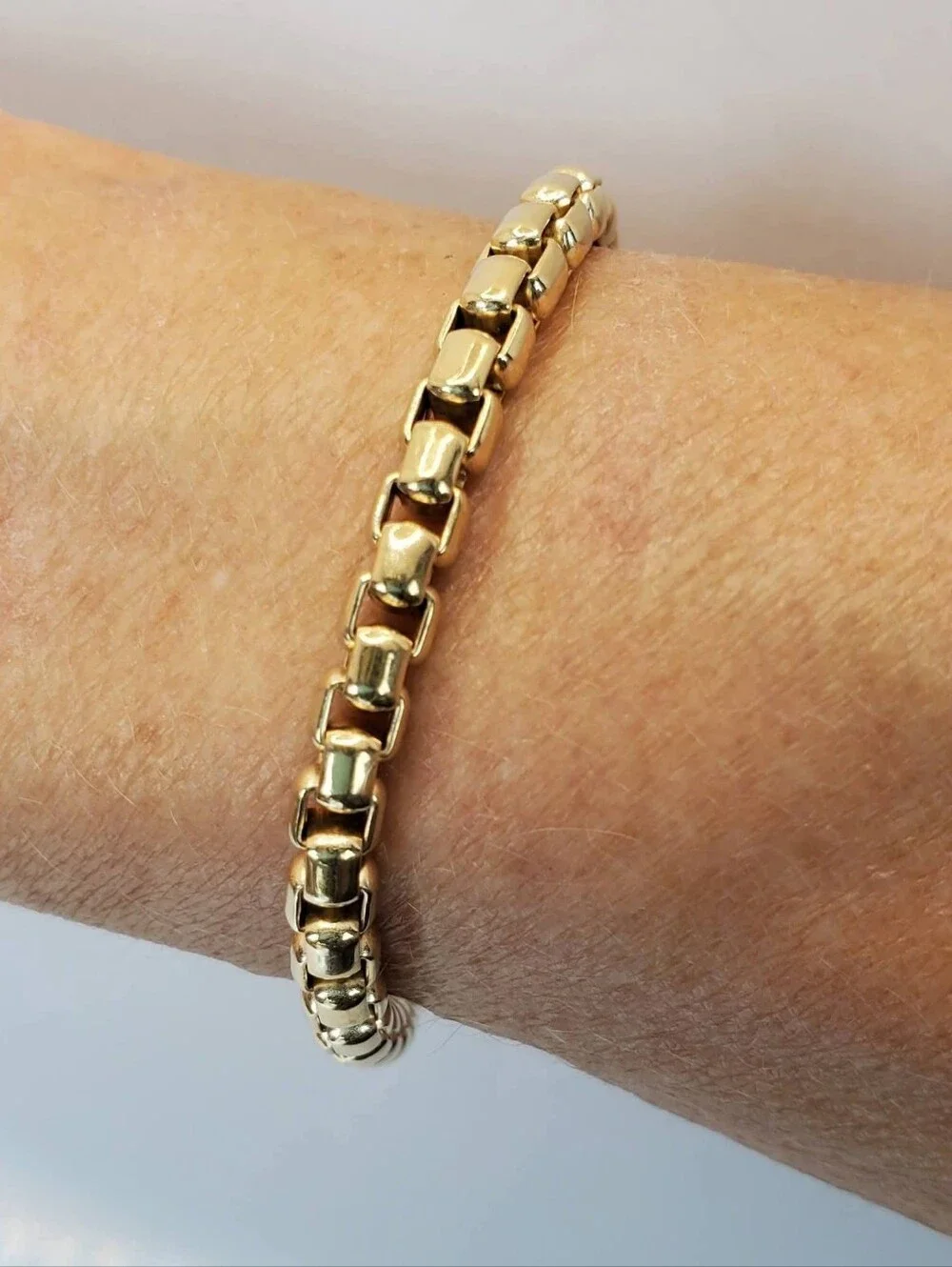 David Yurman 5mm 18k Gold Box Chain Bracelet